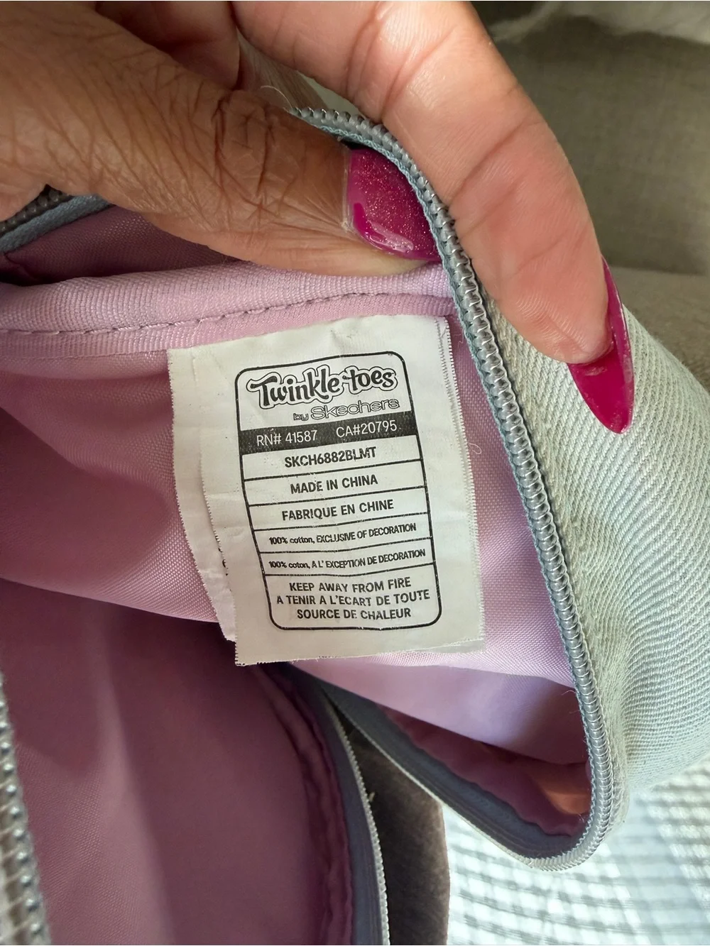 Sketchers Twinkle Toes Unicorn Mini Backpack with Pink Pom Pom and patches